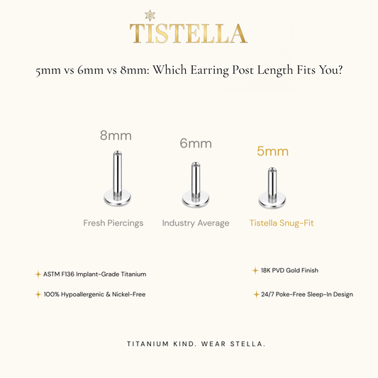 5mm vs 6mm vs 8mm Flat Back Earrings: The Complete Post Length Guide