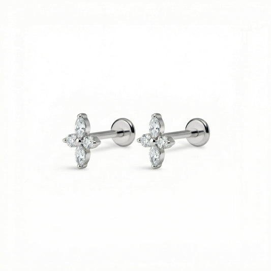 Clover | Titanium Flat Back Earrings