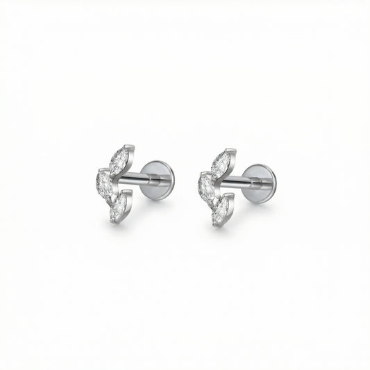 Iris | Titanium Flat Back Earrings