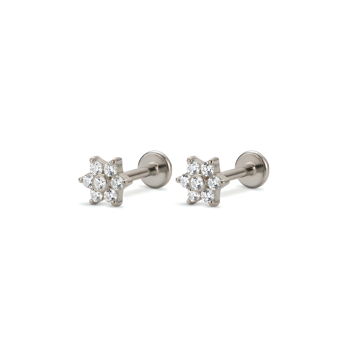 Stellara | Titanium Flat Back Earrings