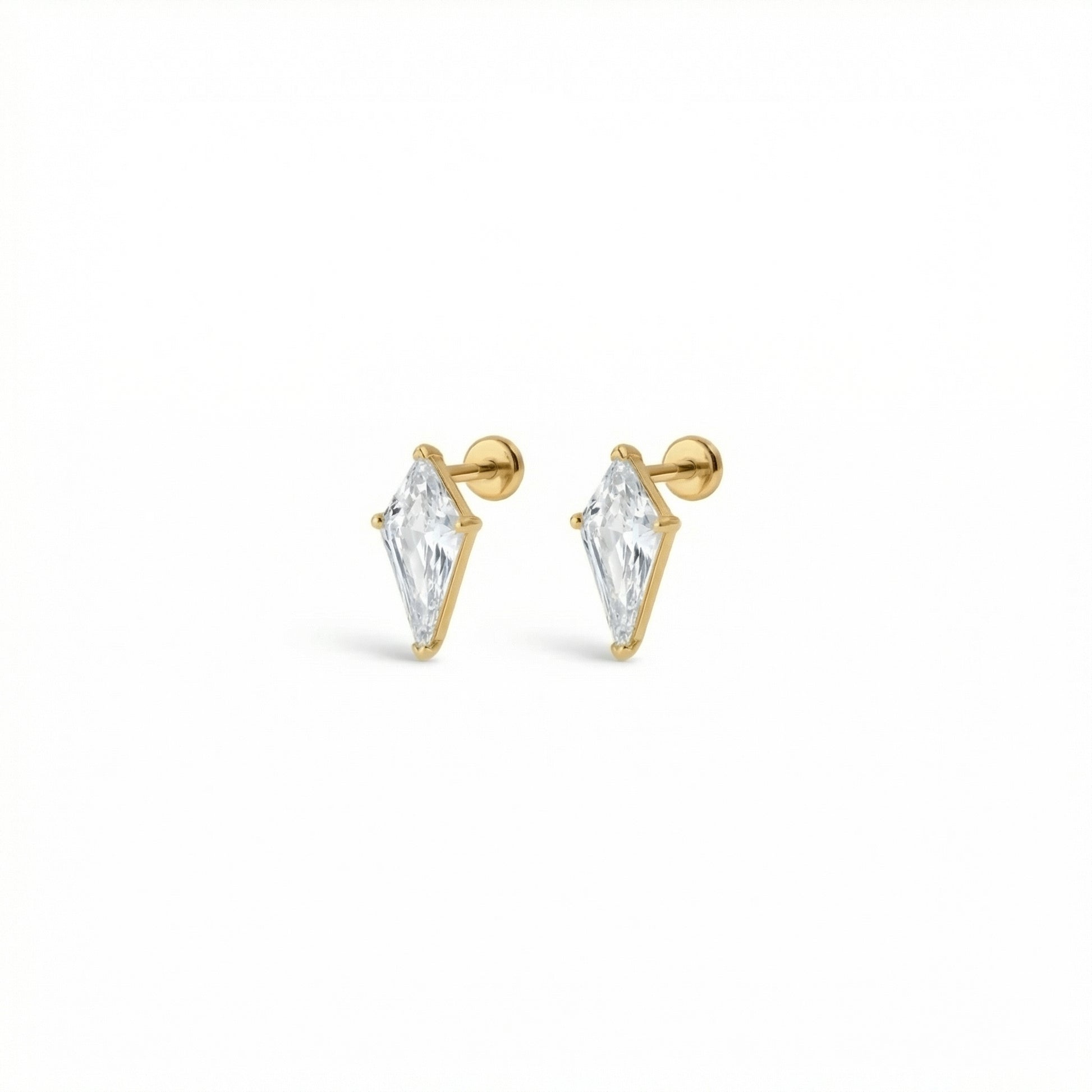 Zephyr Air5 flat-back earring in gold - front view on white background